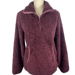 Liv Outdoor Wiley Sherpa Fleece Pullover Magenta Purple Womens Small Pocket